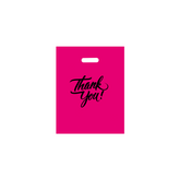 12x 15 Pack of 100 Thank You Printed Merchandise Bags 2.35 Mil With Die Cut Handle - Infinite Pack